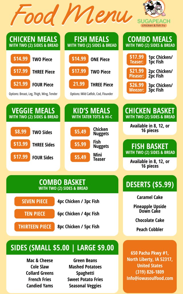 sugapeach menu